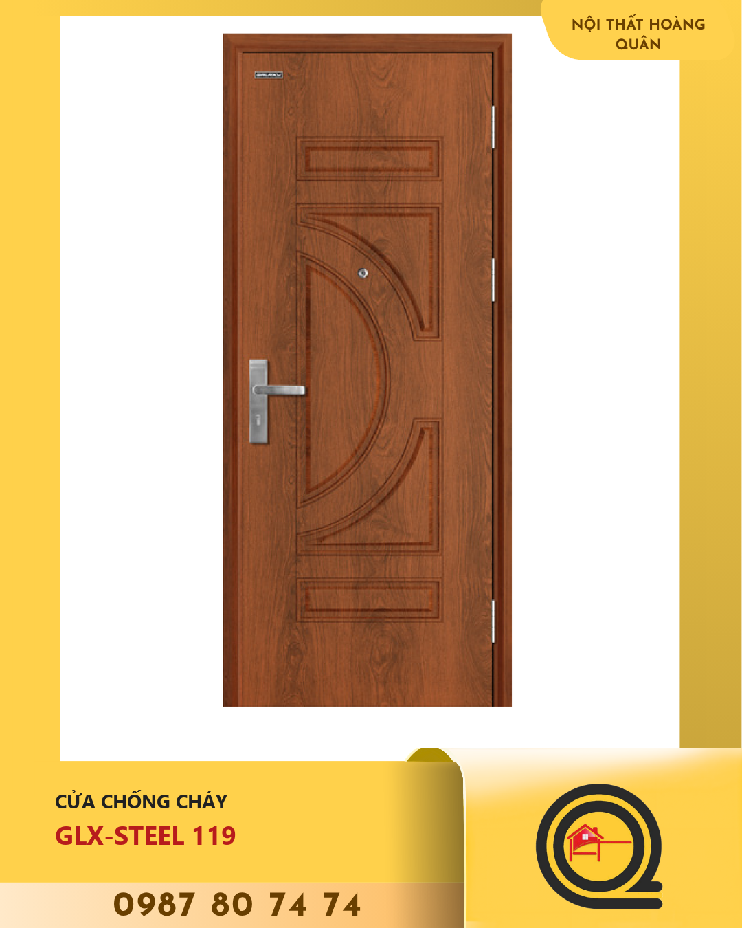 Cửa Thép Vân Gỗ GLX-STEEL 119